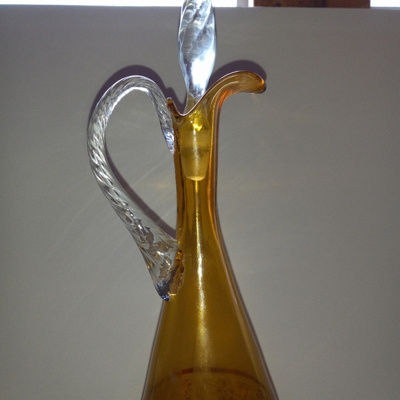 MCM Italian Etched gold Glass Decanter - Picture 16 of 16